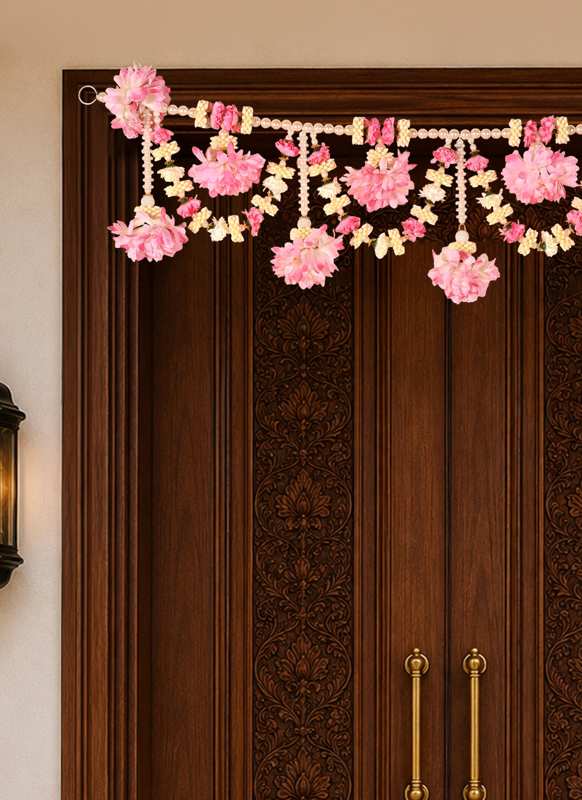 Madhoor Crescent Toran Pink White 1 Piece