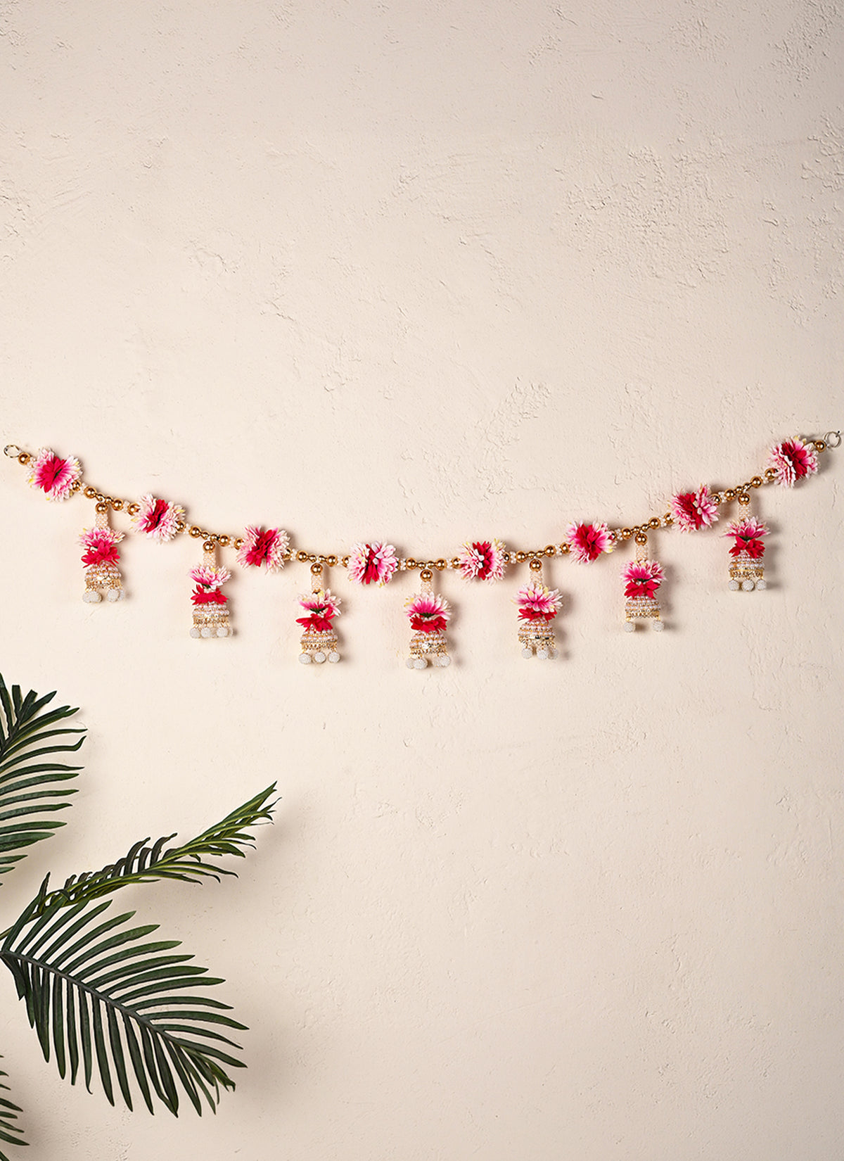 Madhoor Blossom Jhumka Toran Pink Red 3 Feet