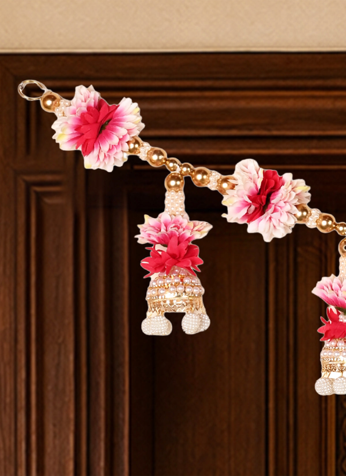 Madhoor Blossom Jhumka Toran Pink Red 3 Feet