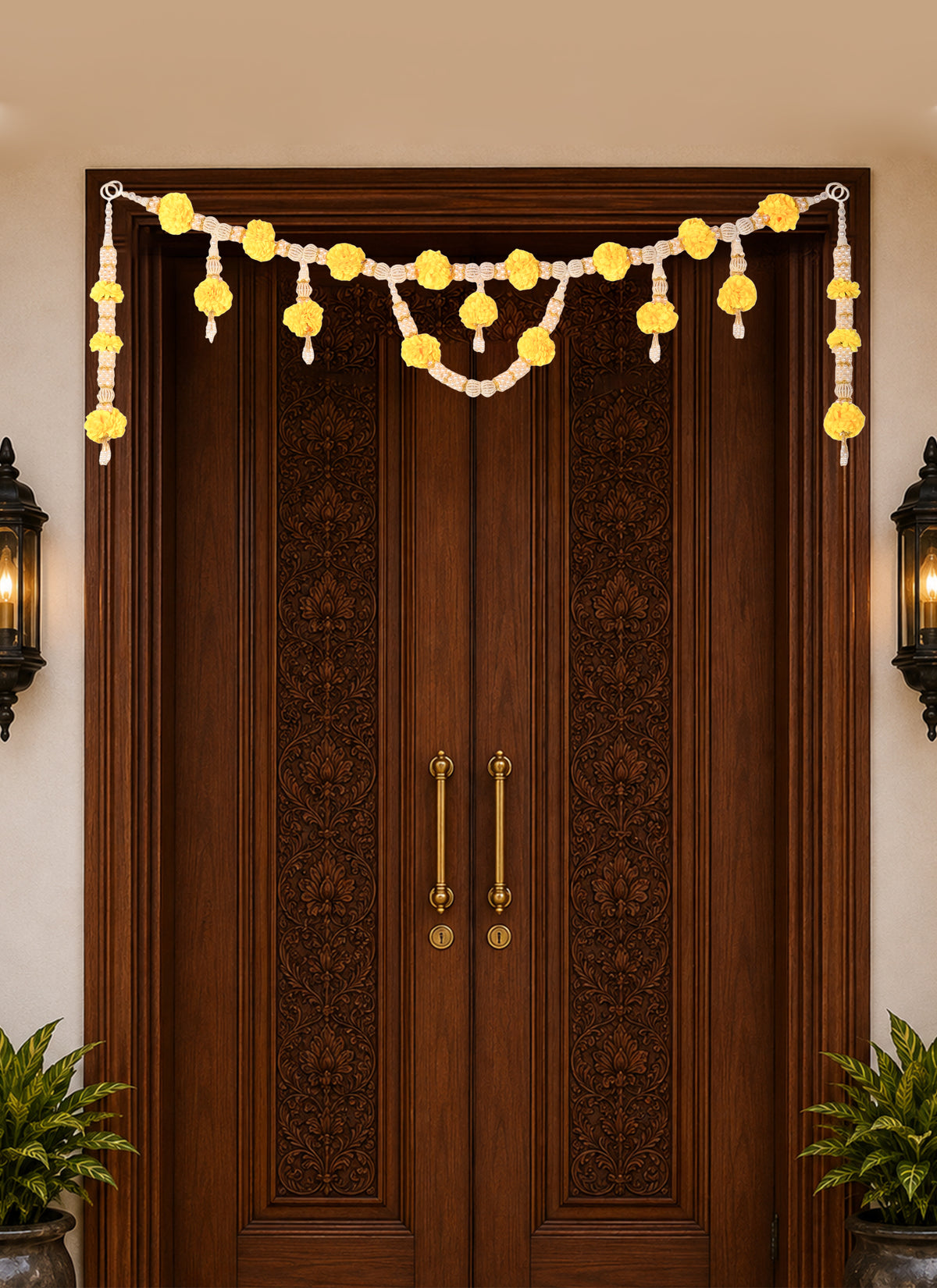 Madhoor Marigold Toran Yellow 3 Feet 1 Piece