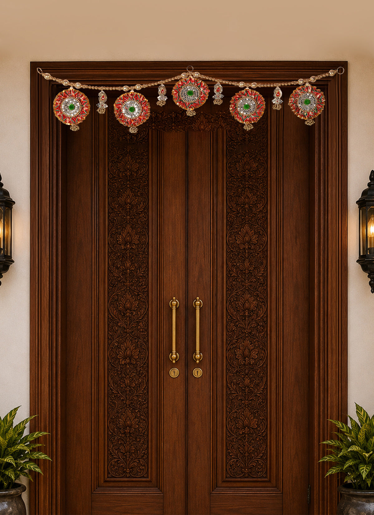 Madhoor Patola Toran Red Green 1 Piece