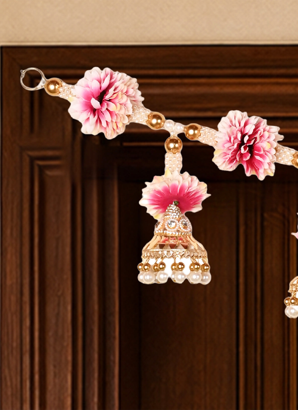 Madhoor Pearl Jhumka Toran Baby Pink 3 Feet