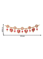 Madhoor Pearl Jhumka Toran Red White 3 Feet