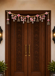 Madhoor Flower Bell Toran Pink 1 Piece