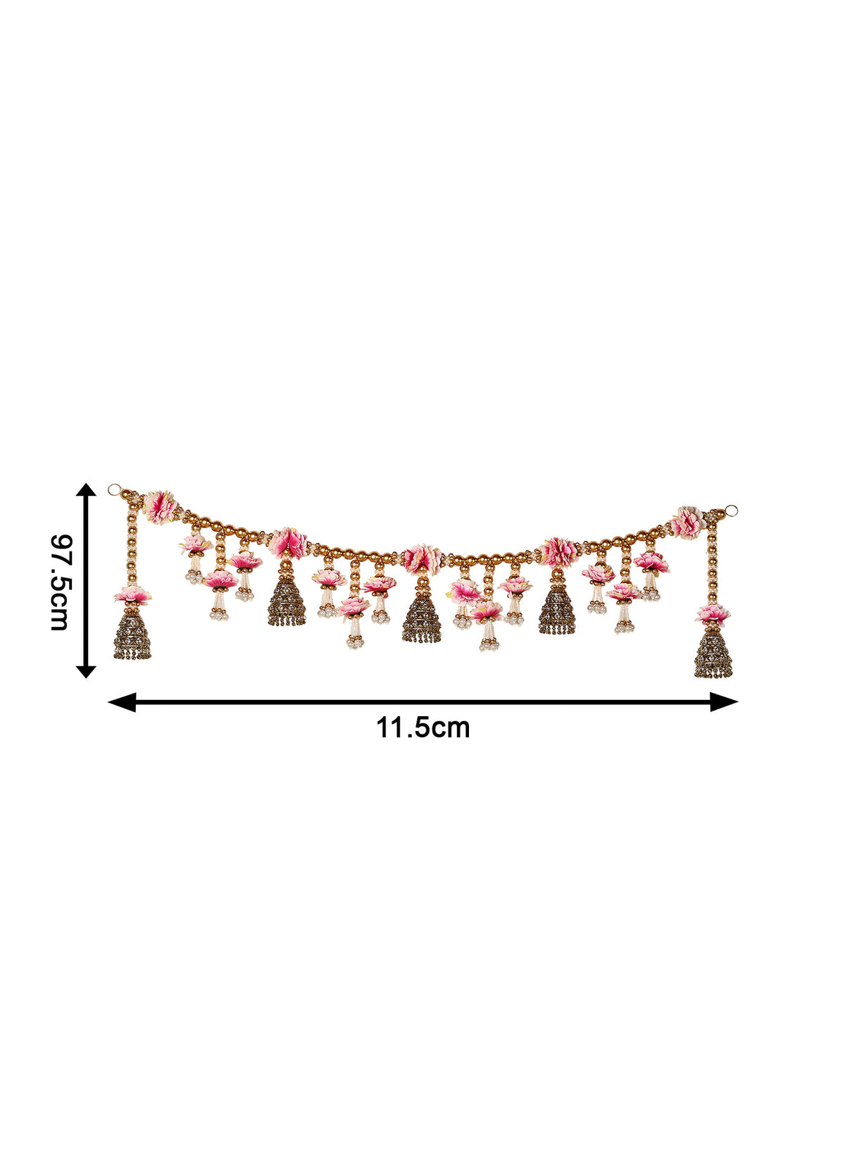 Madhoor Flower Bell Toran Pink 1 Piece