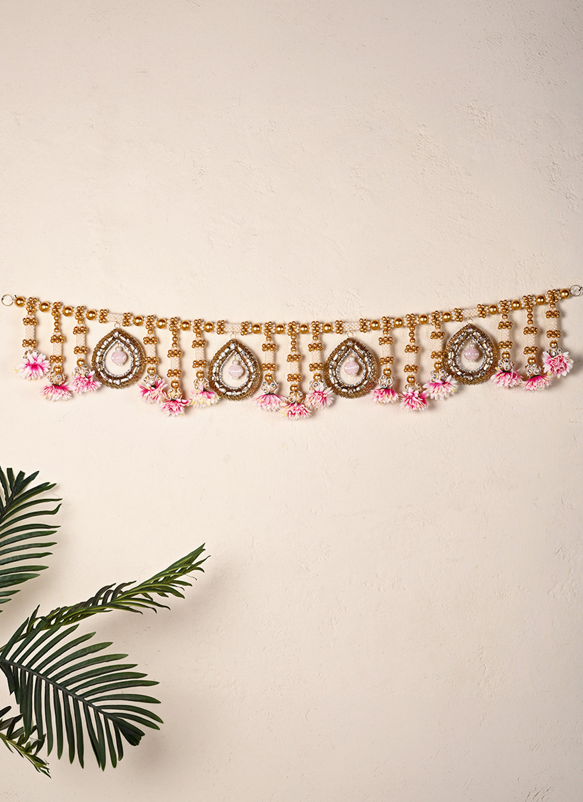 Madhoor Bead Toran Pink Peach 3 Feet