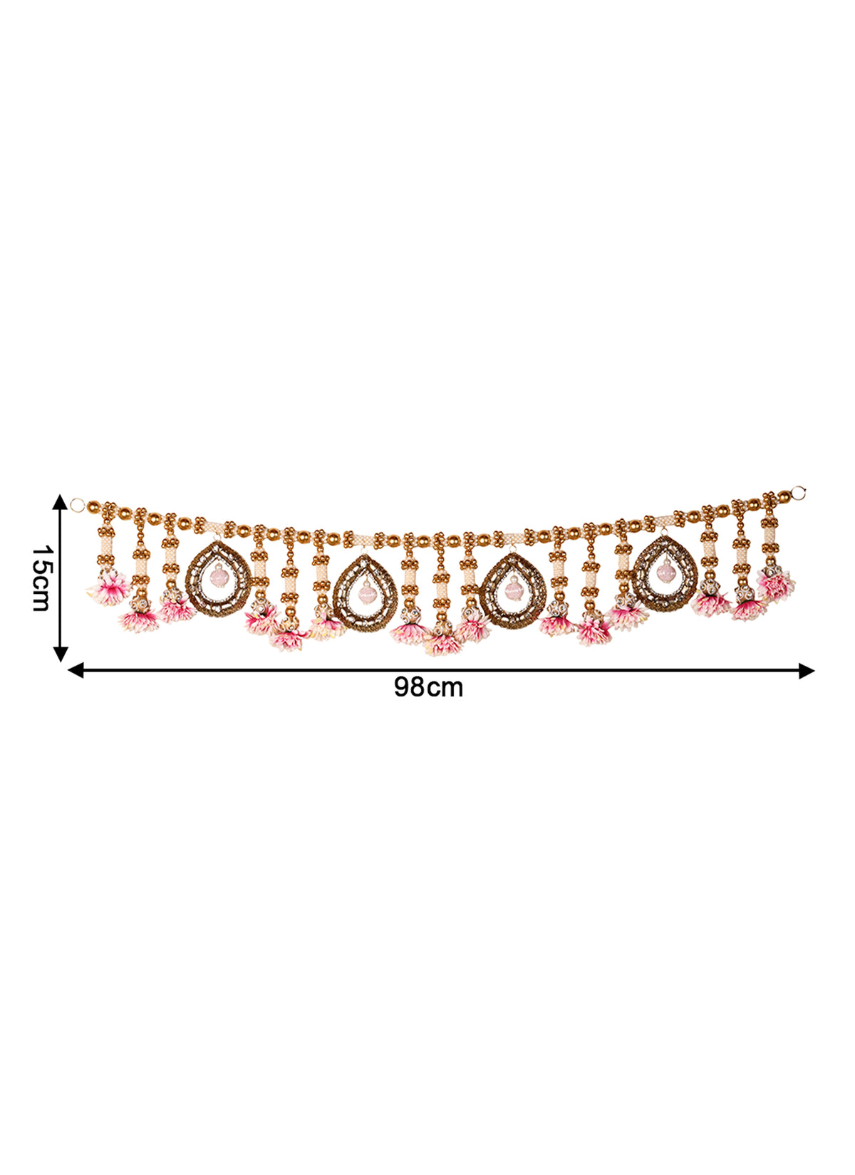 Madhoor Bead Toran Pink Peach 3 Feet