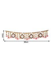 Madhoor Bead Toran Pink Peach 3 Feet