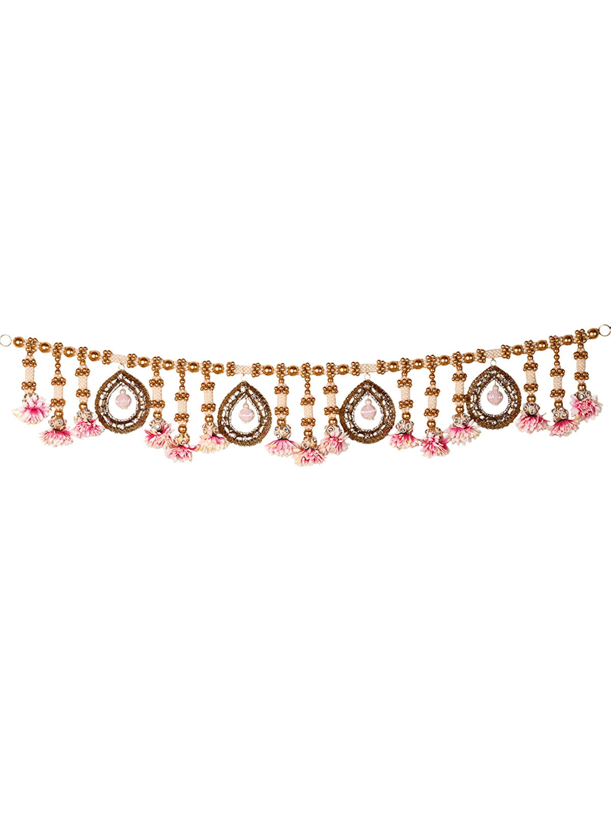 Madhoor Bead Toran Pink Peach 3 Feet