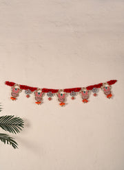 Madhoor Crystal Ball Toran Rani Pink Orange 1 Piece