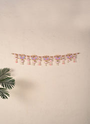 Madhoor Pearl Lotus Toran Purple Pink 3 Feet