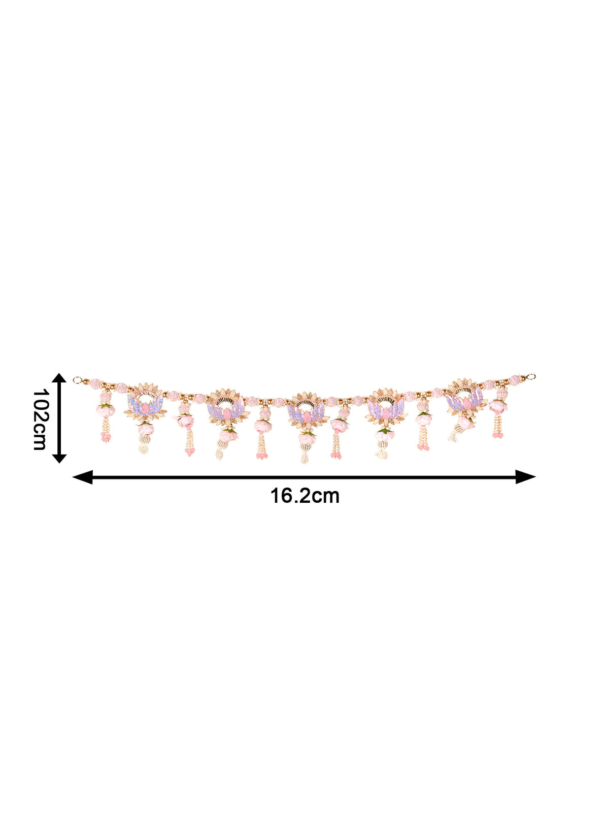 Madhoor Pearl Lotus Toran Purple Pink 3 Feet