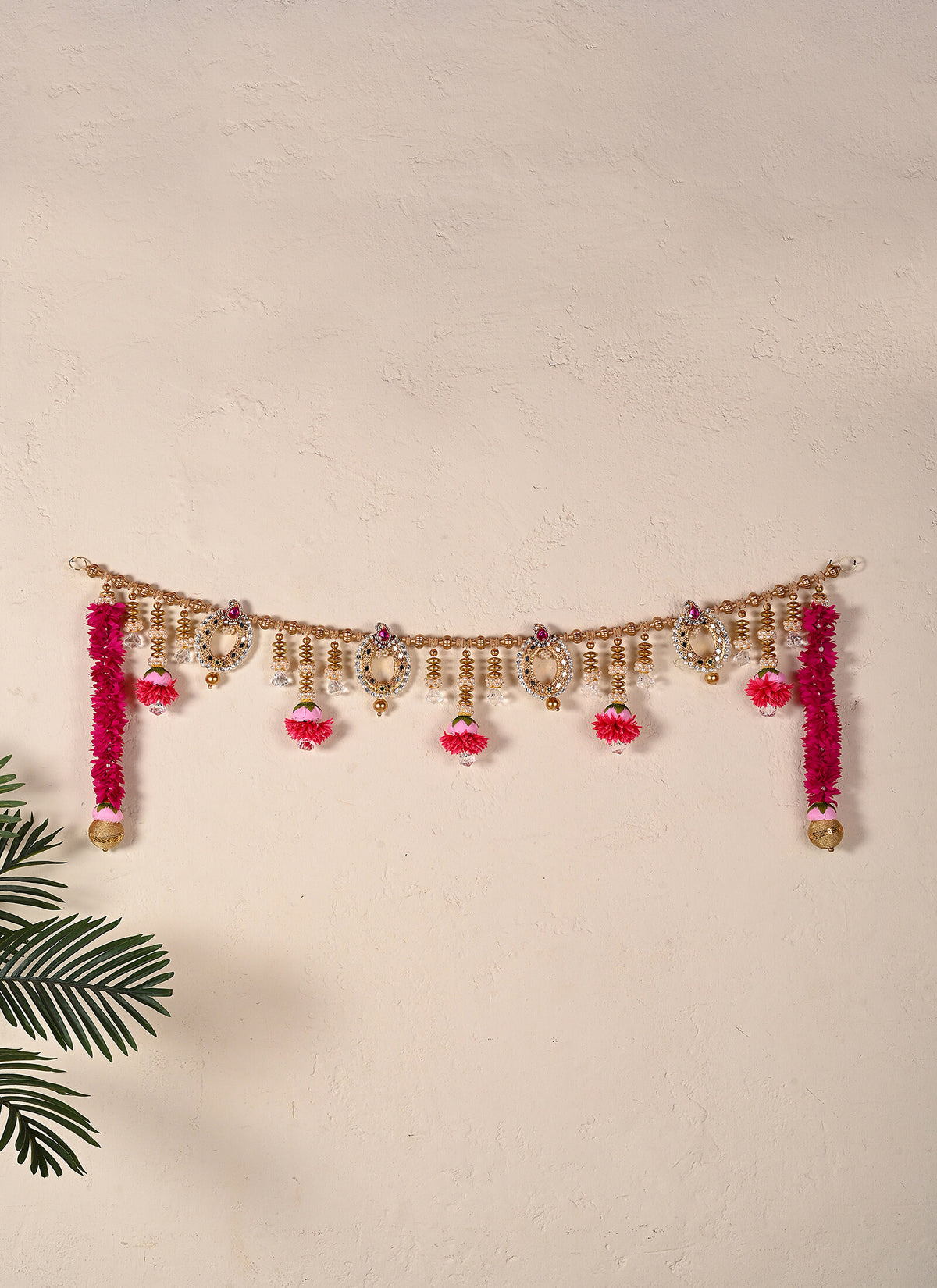 Madhoor Crystal Flower Magenta Toran 1 Piece