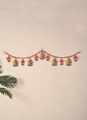 Madhoor Lotus Leaf Toran Pink Green 1 Piece
