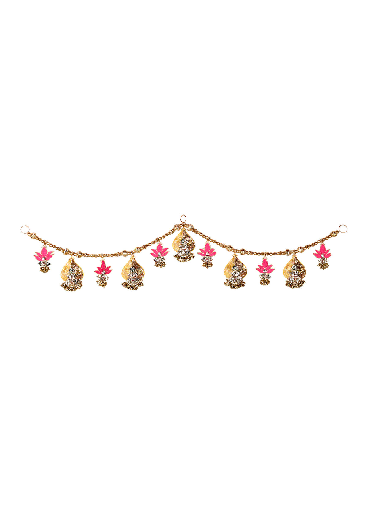 Madhoor Lotus Leaf Toran Pink Green 1 Piece