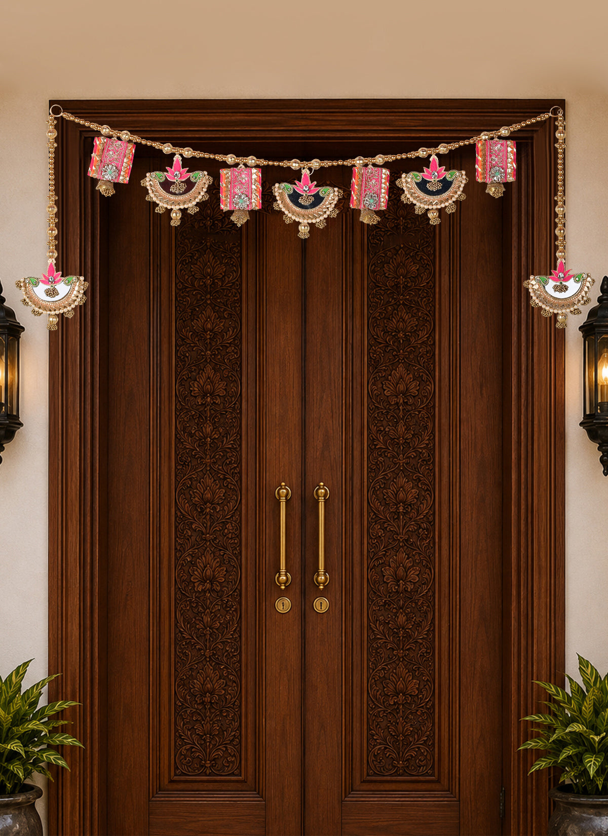 Madhoor Mirror Lotus Toran Multicolour 1 Piece