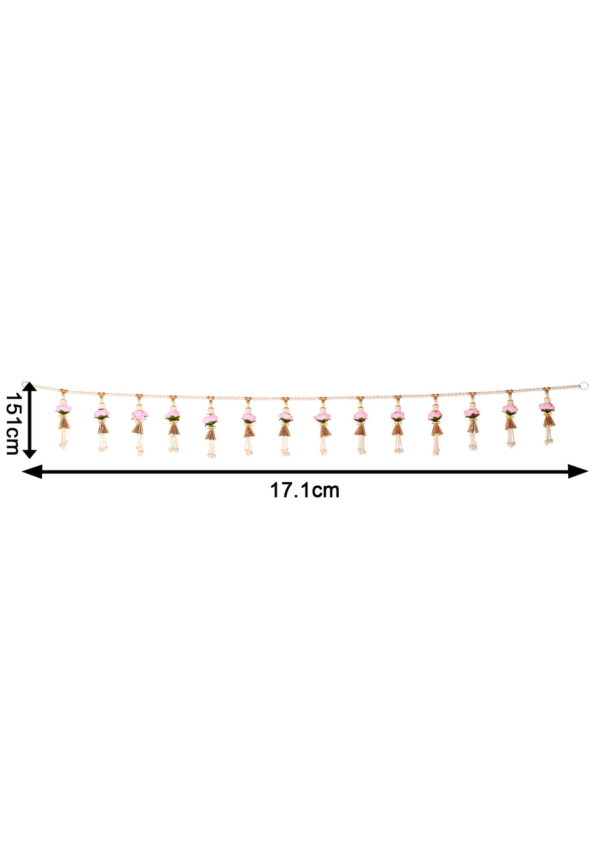 Madhoor Bead Toran Rose Pink 5 Feet 1 Piece