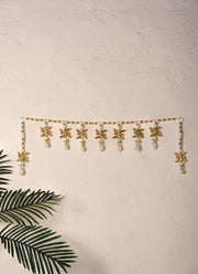 Madhoor Pearl Swastik Mandir Toran Gold-Tone 18 Inches
