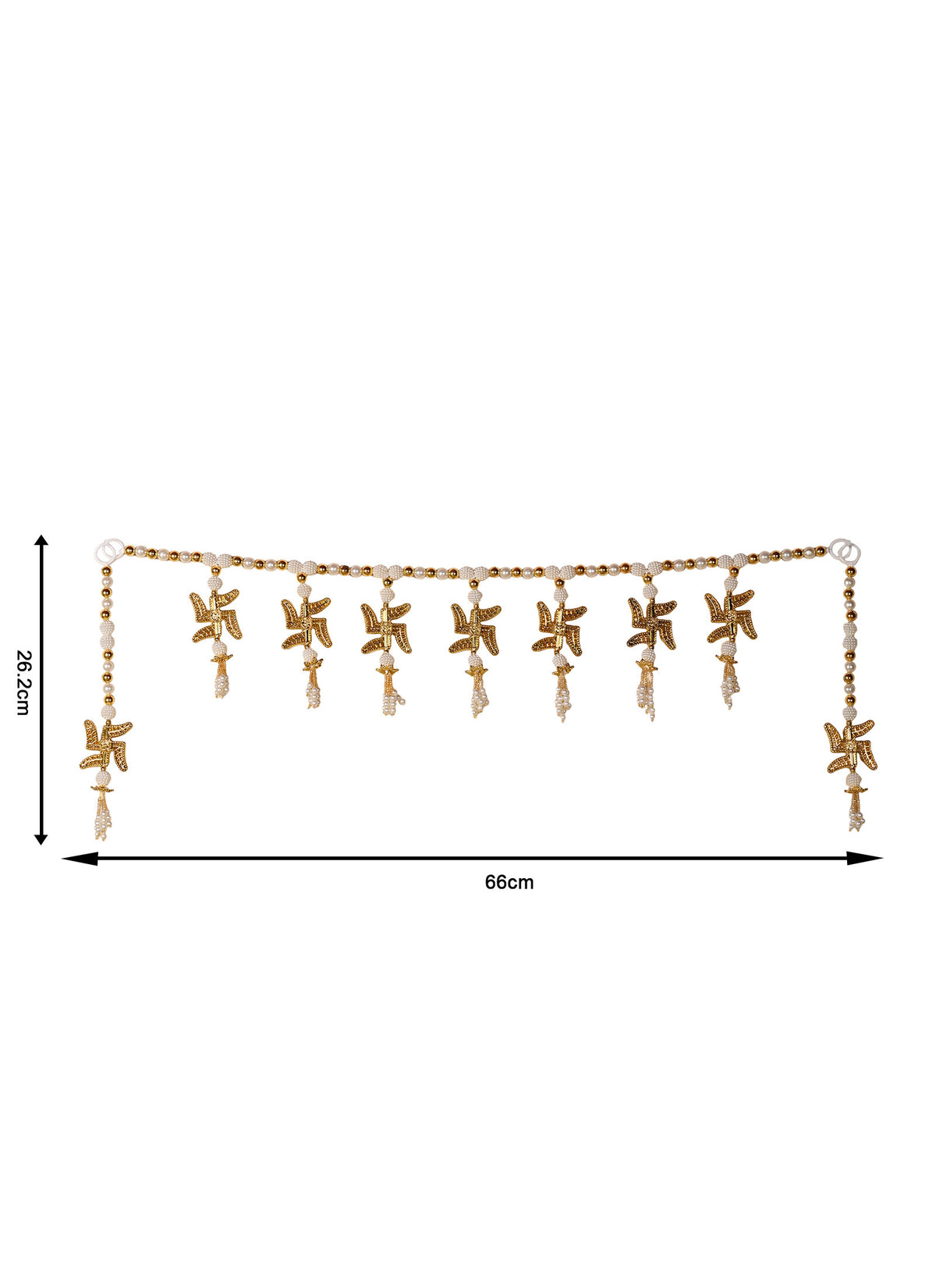 Madhoor Pearl Swastik Mandir Toran Gold-Tone 18 Inches