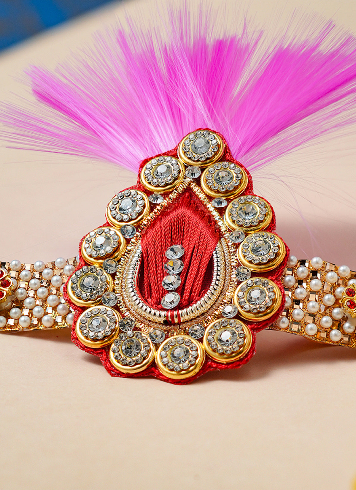 Madhoor Kalangi Deity Idol Mukut Gold-Tone 6 Inches 1 Piece