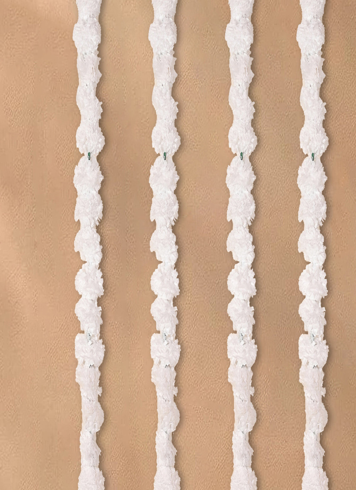 Madhoor Flower Pompom Marigold Latkan White 4.5 Feet Set of 5