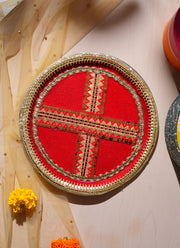 Madhoor Pooja Thali Red 11 Inches 1 Piece