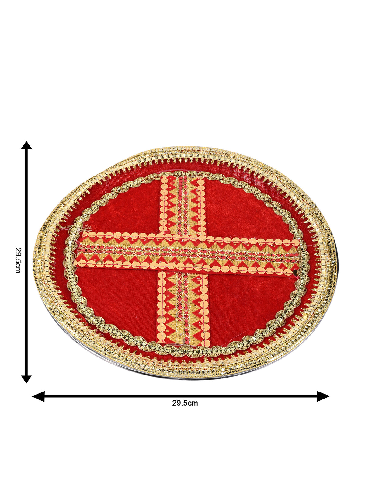 Madhoor Pooja Thali Red 11 Inches 1 Piece