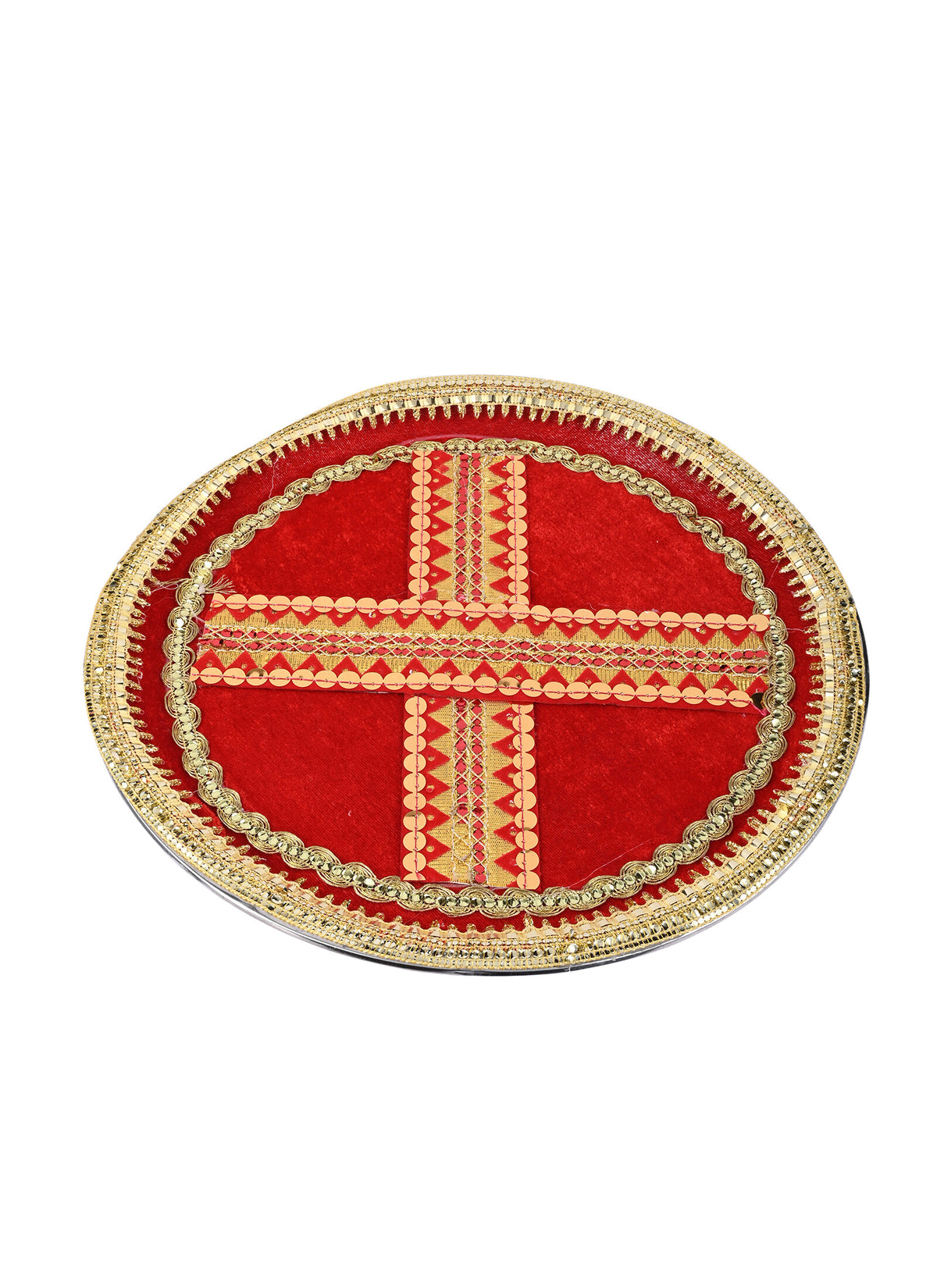 Madhoor Pooja Thali Red 11 Inches 1 Piece