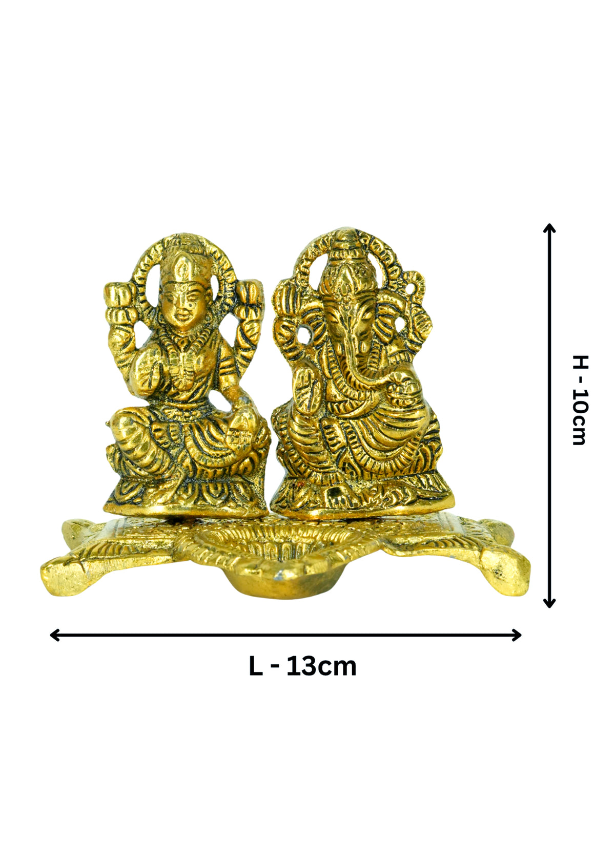 Madhoor Metal Lakshmi Ganesha Diya 1 Set
