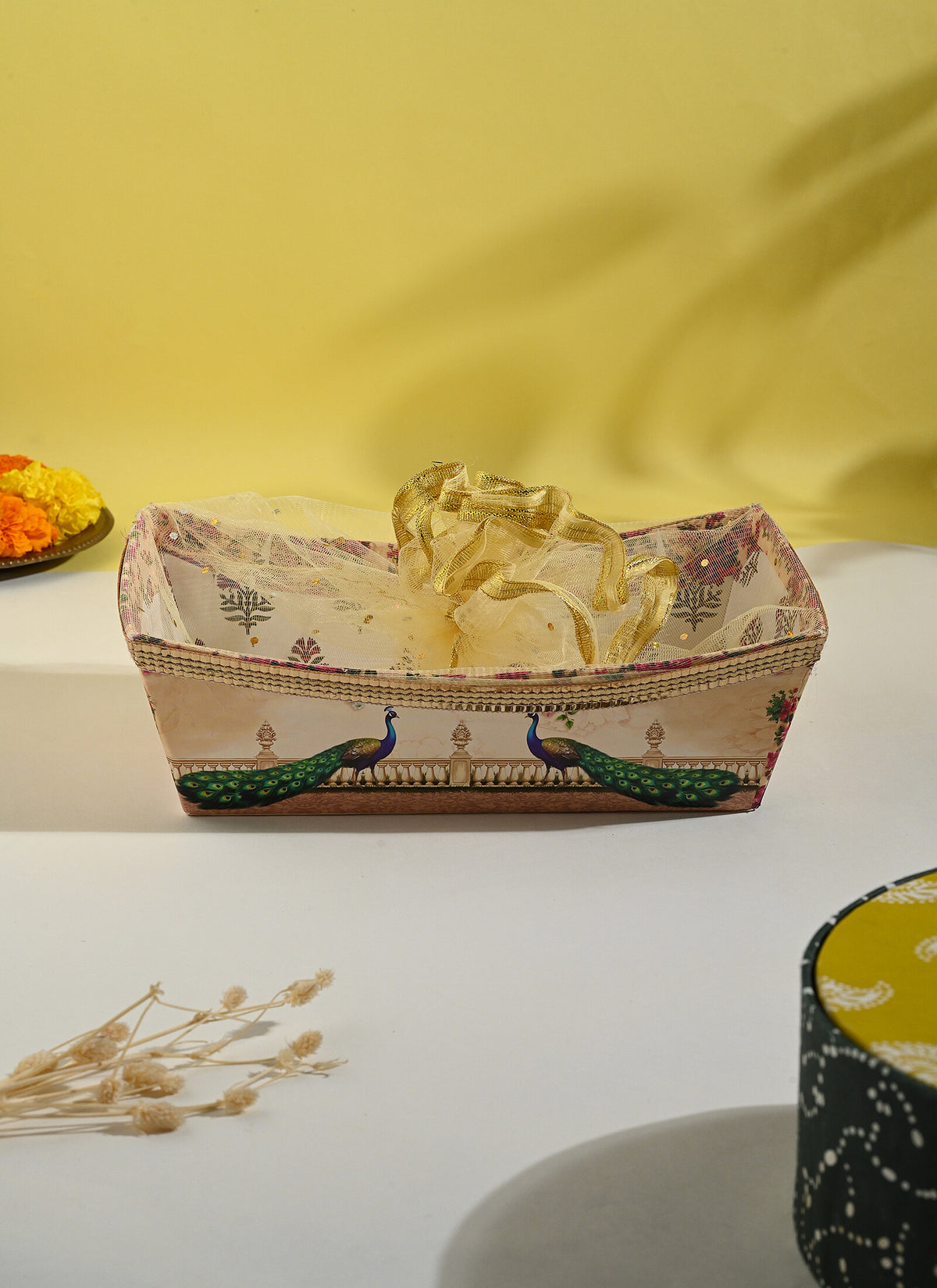 Madhoor Peacock Gift Basket Multicolour 10 x 7 Inches 1 Piece