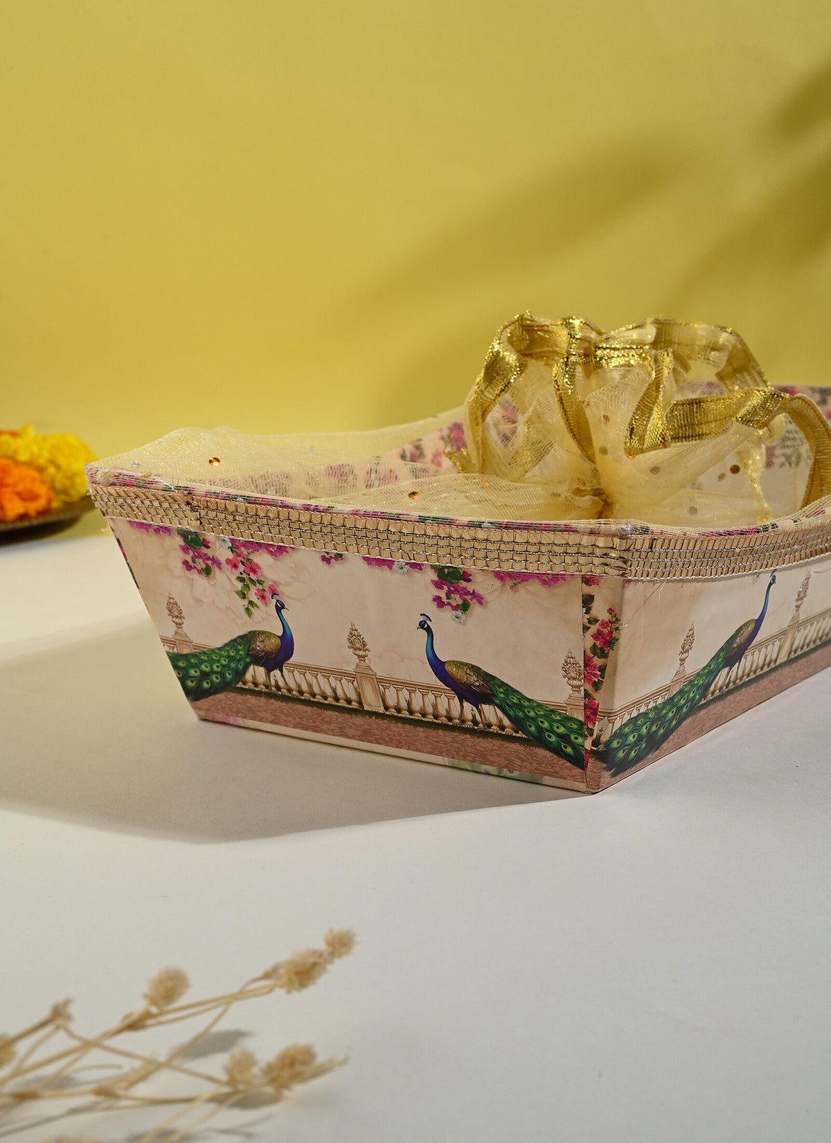 Madhoor Peacock Gift Basket Multicolour 10 x 7 Inches 1 Piece