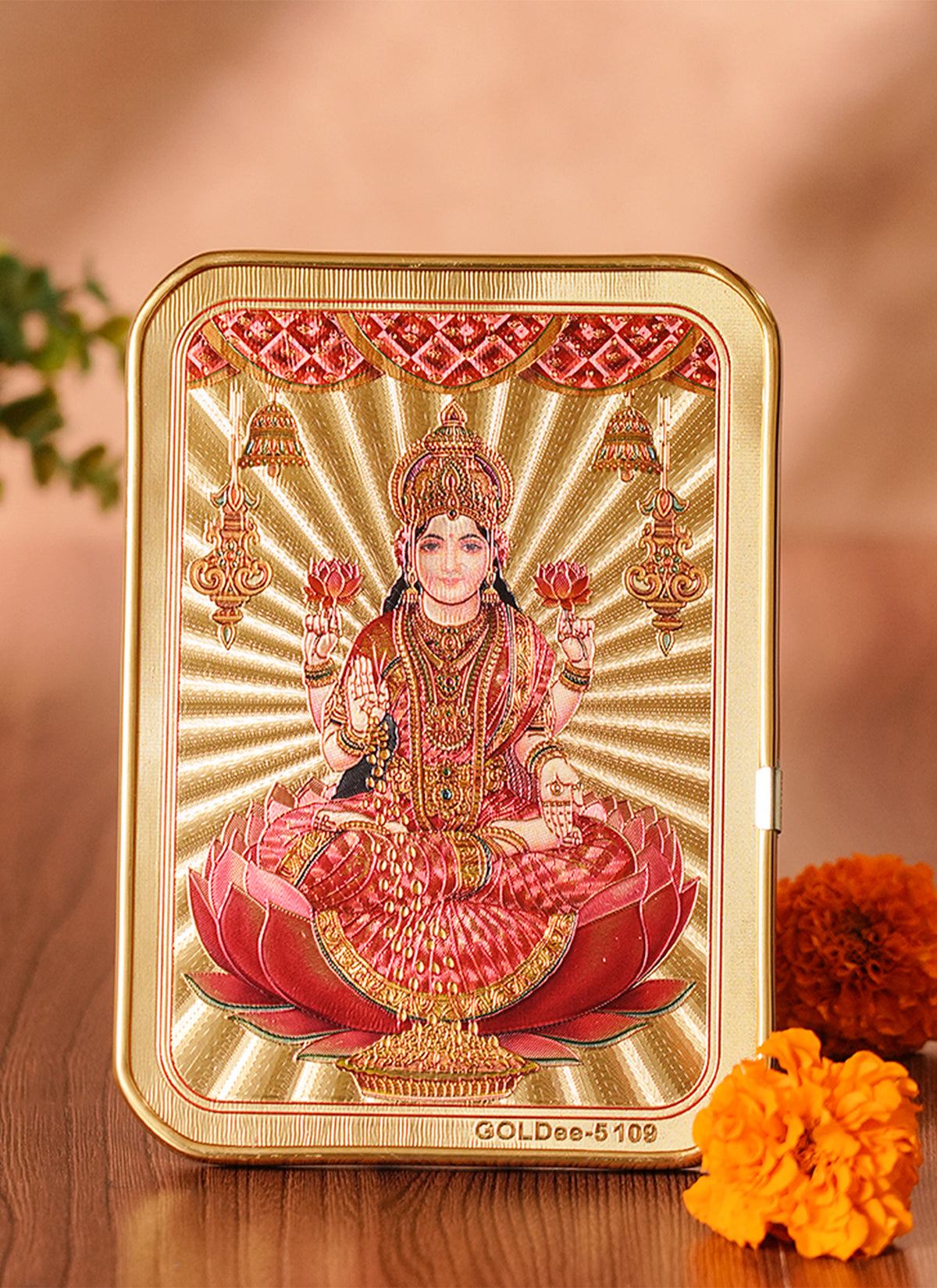 Madhoor Lakshmi Photo Frame Gold-Tone 5 x 7 Inches