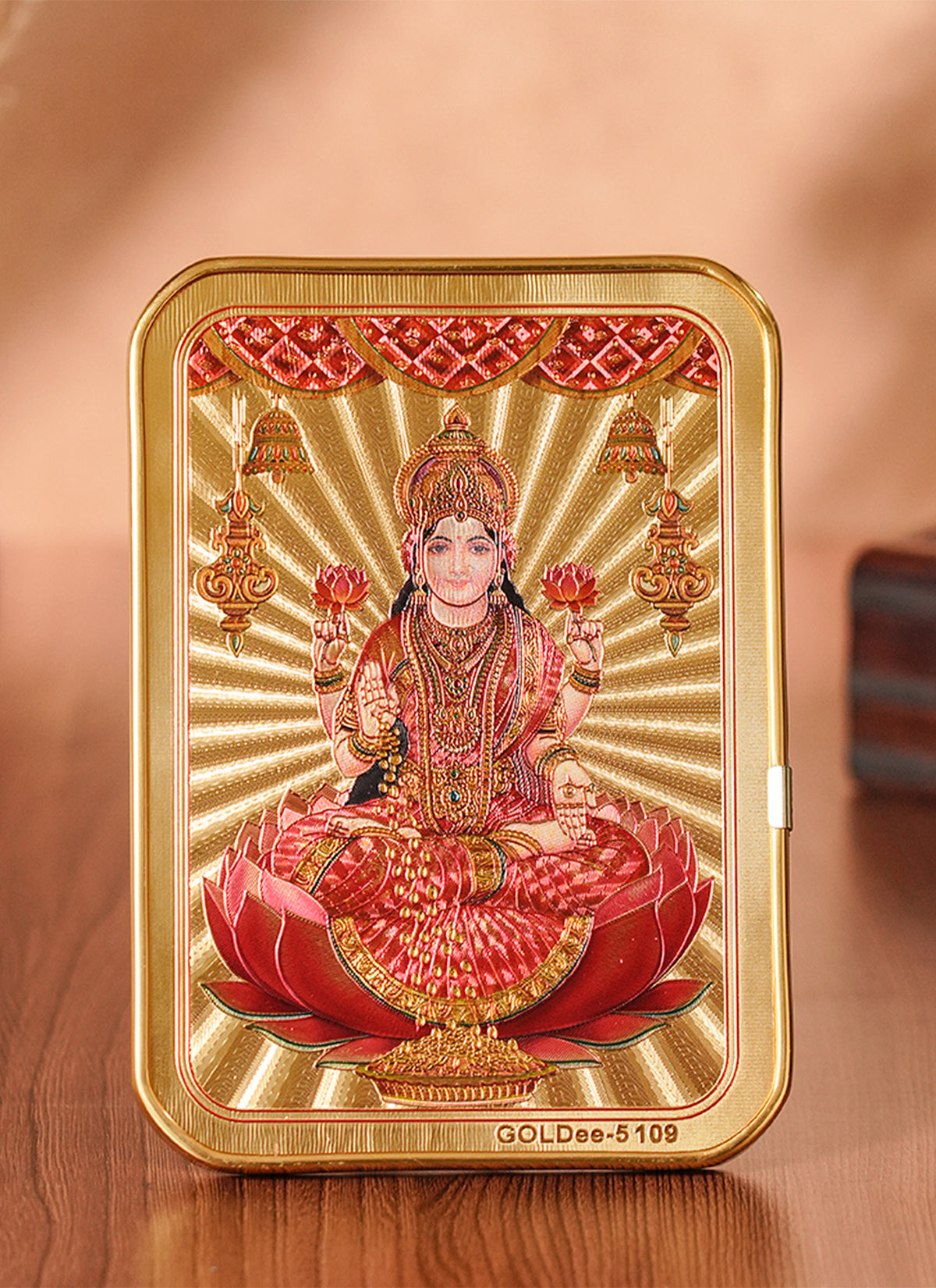 Madhoor Lakshmi Photo Frame Gold-Tone 5 x 7 Inches