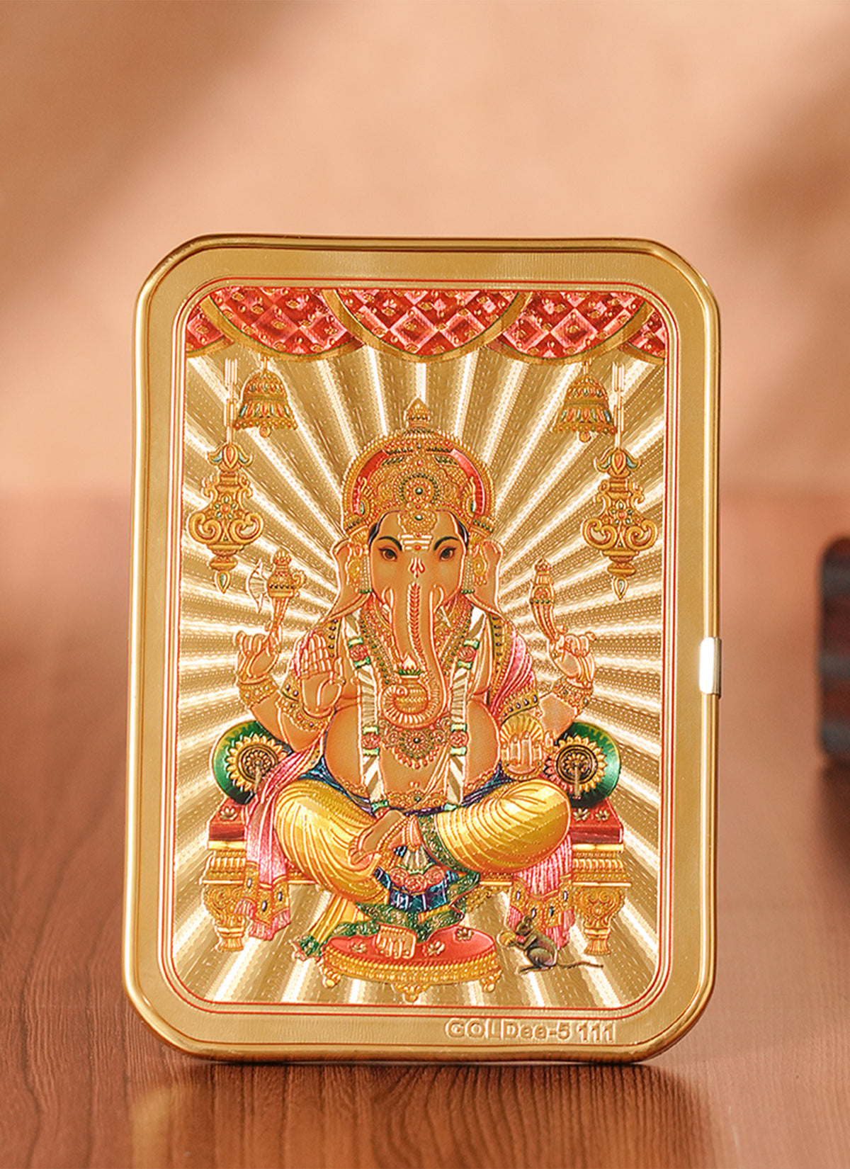 Madhoor Ganesha Photo Frame Gold-Tone 5 x 7 Inches