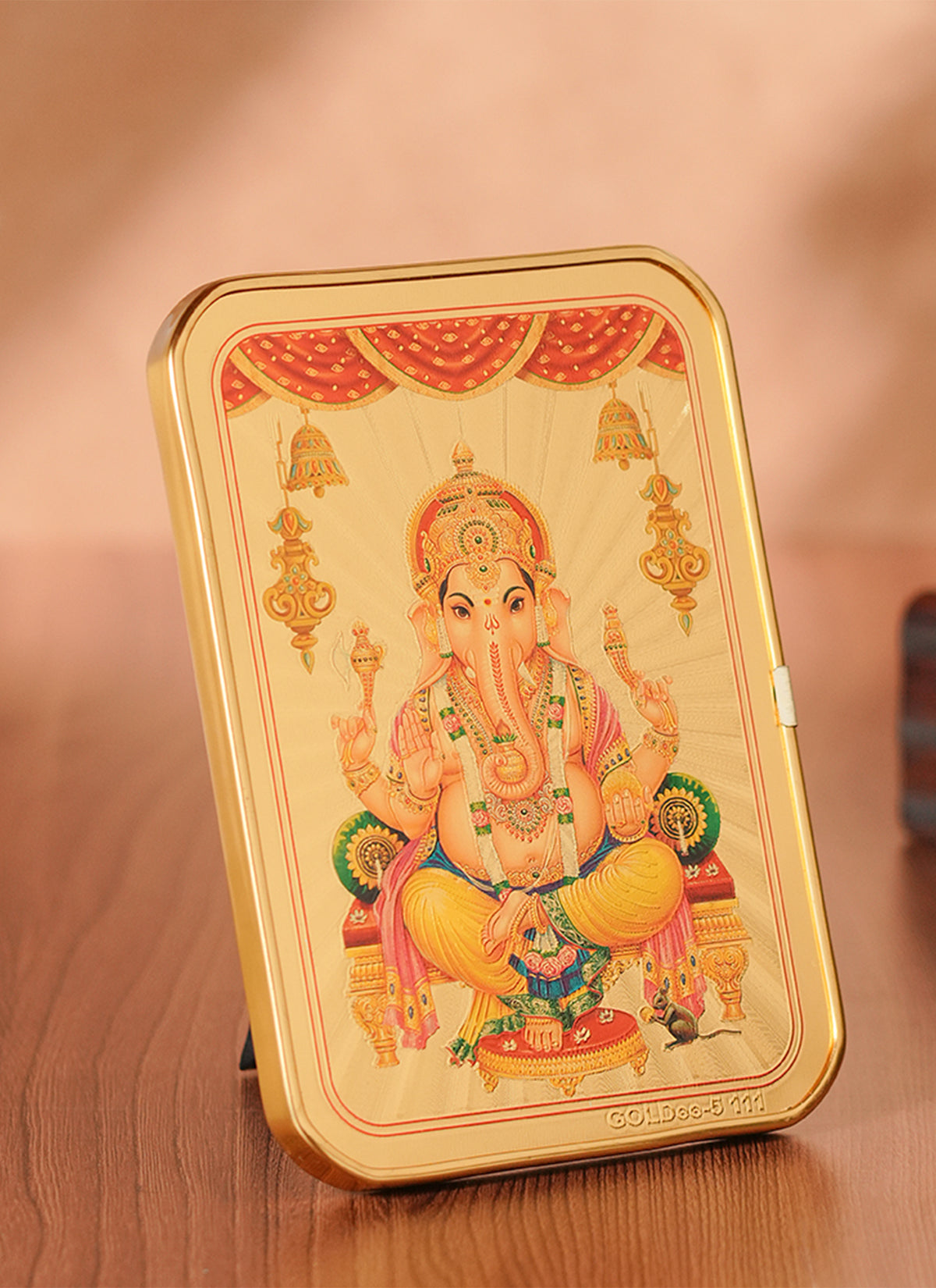 Madhoor Ganesha Photo Frame Gold-Tone 5 x 7 Inches