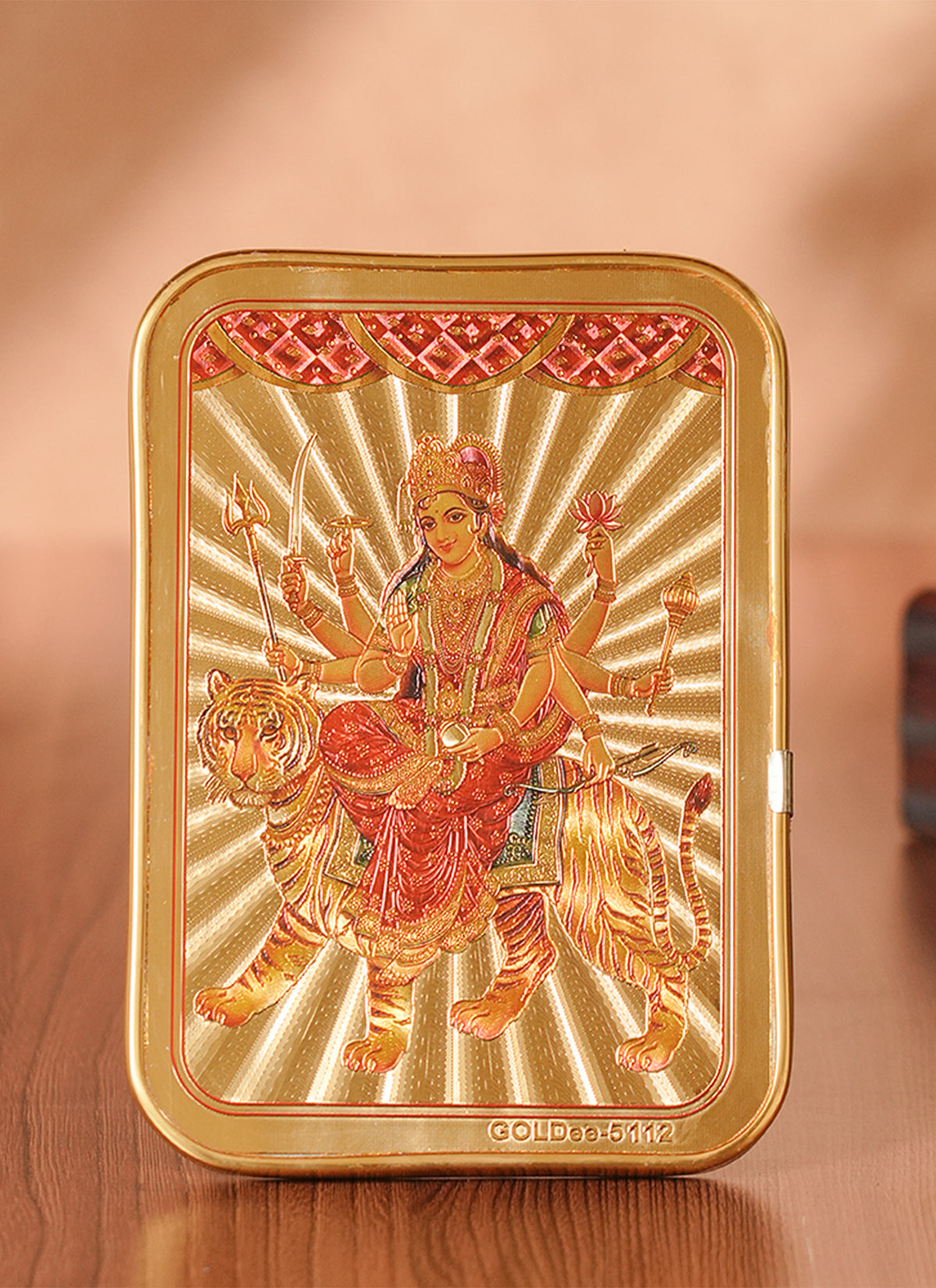 Madhoor Durga Photo Frame Gold-Tone 5 x 7 Inches