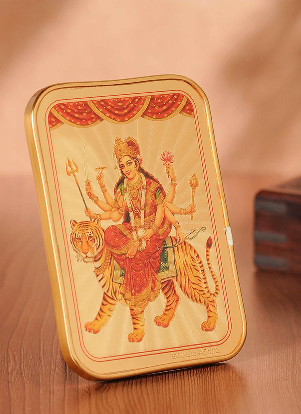 Madhoor Durga Photo Frame Gold-Tone 5 x 7 Inches