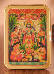 Madhoor Satyanarayan Photo Frame Gold-Tone 5 x 7 Inches