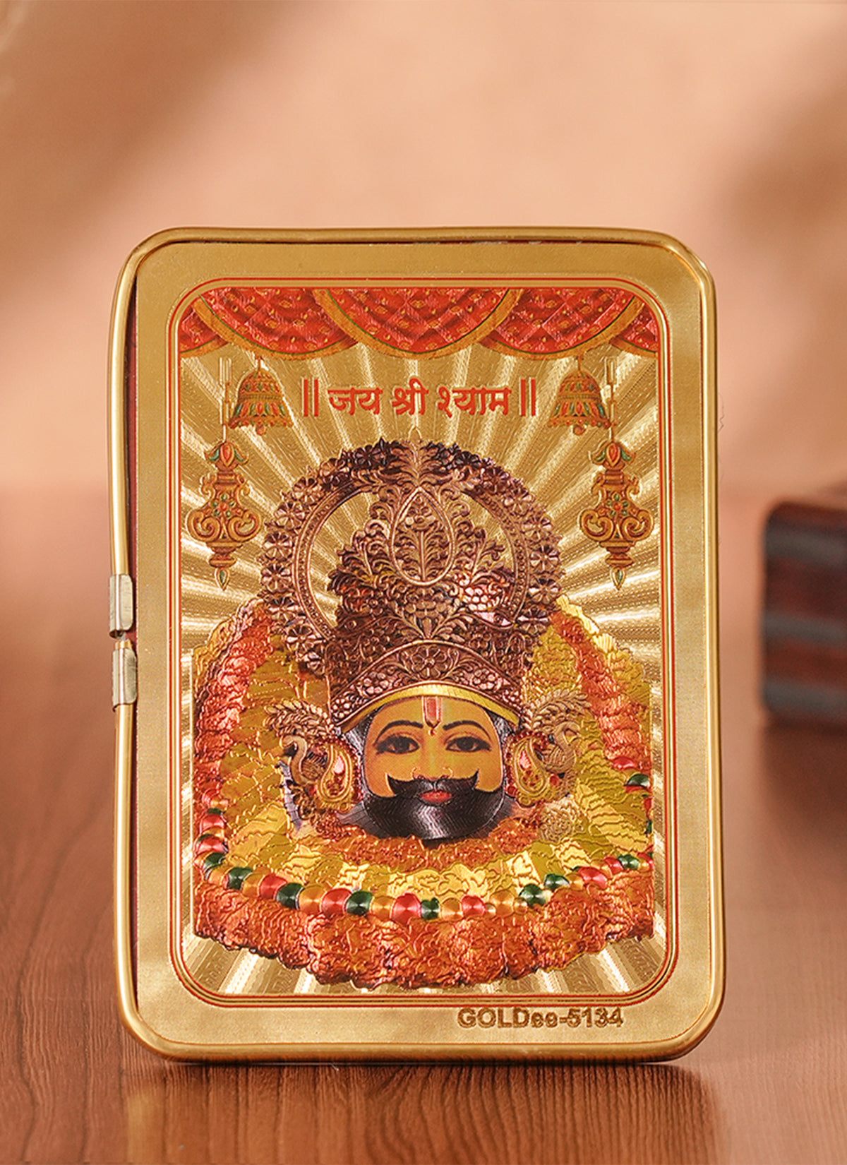 Madhoor Khatu Shyam Photo Frame Gold-Tone 5 x 7 Inches
