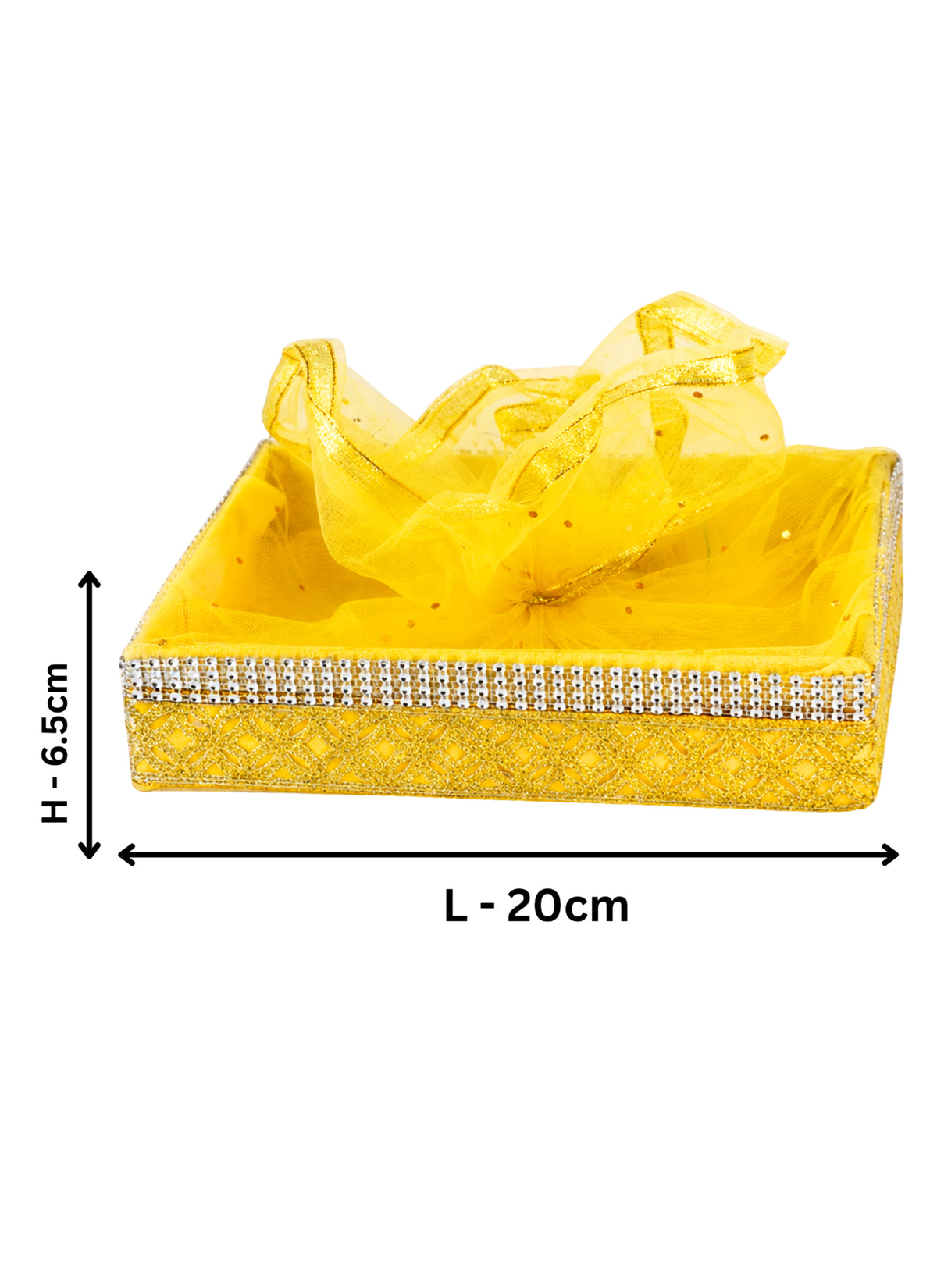 Madhoor Square Gift Basket Yellow 12 Inches 1 Piece