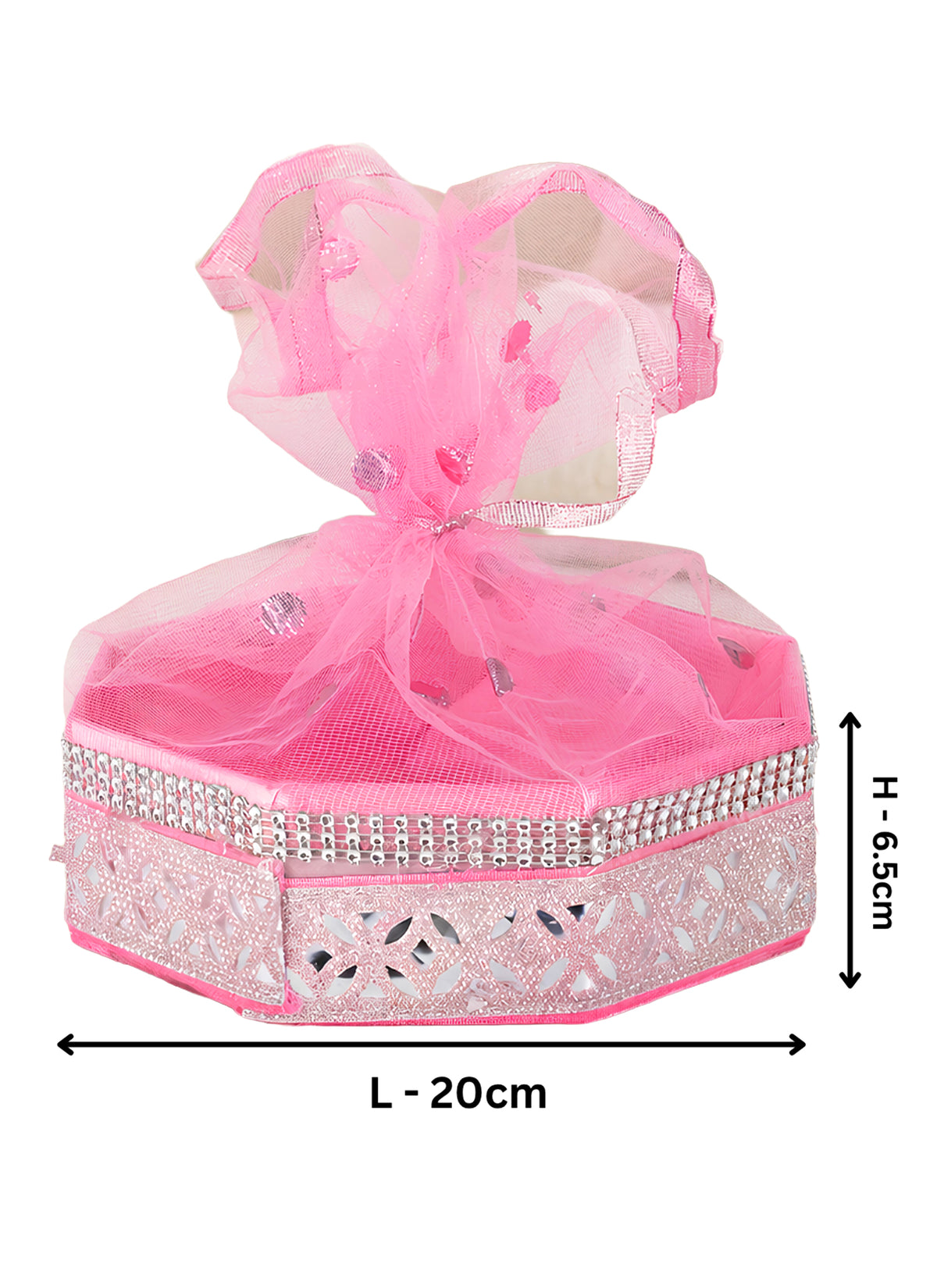 Madhoor Octagon Gift Basket Pink 15 Inches 1 Piece