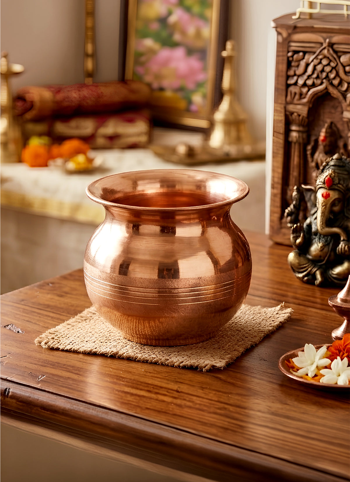 Madhoor Copper Lota Rose Gold 7 cm 1 Piece