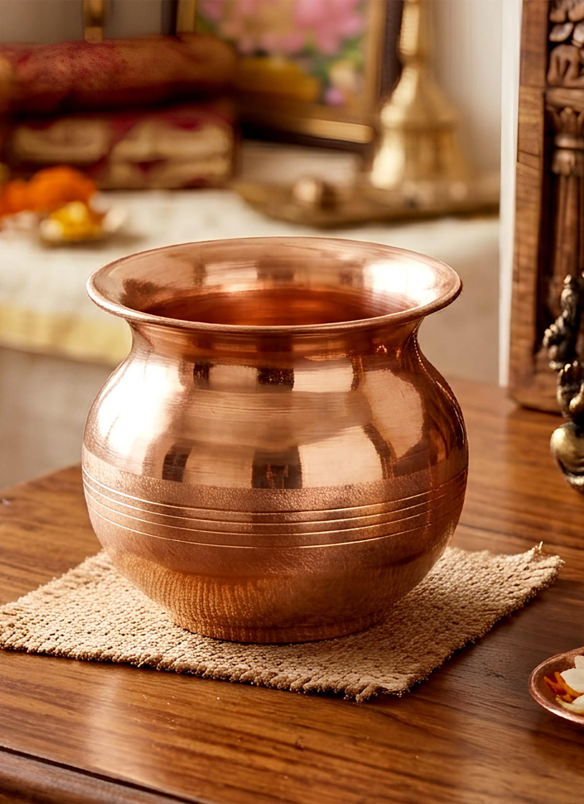 Madhoor Copper Lota Rose Gold 7 cm 1 Piece