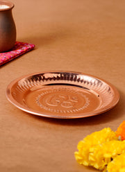 Madhoor Metal Copper Polished Pooja Thali 1 Piece