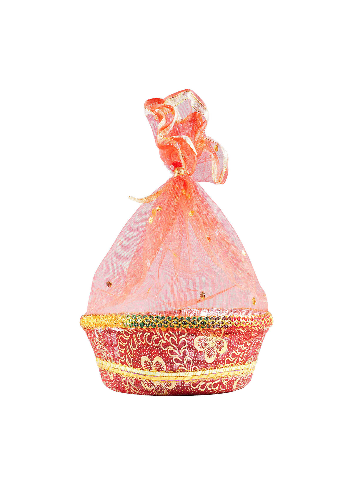 Madhoor Round Gift Basket Red 12 Inches 1 Piece