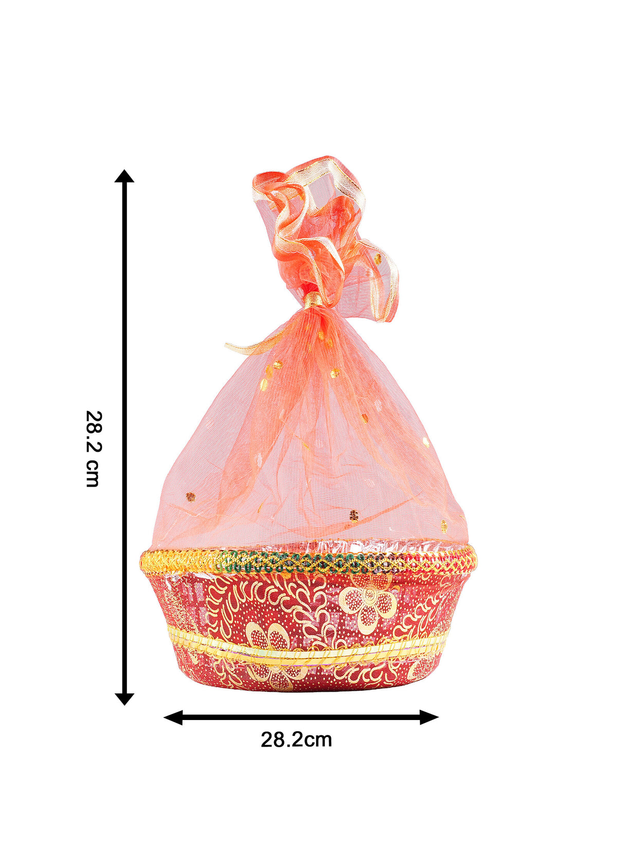 Madhoor Round Gift Basket Red 12 Inches 1 Piece
