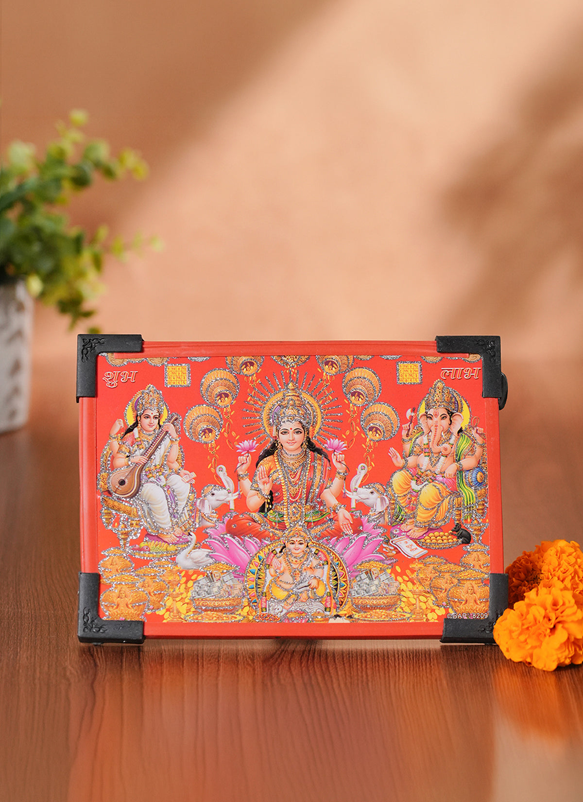 Madhoor Lakshmi Ganesha Saraswati Photo Frame 6 x 8 Inches 1 Piece