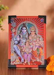 Madhoor Ganesha, Shiva & Parvati Photo Frame 6 x 8 Inches 1 Piece