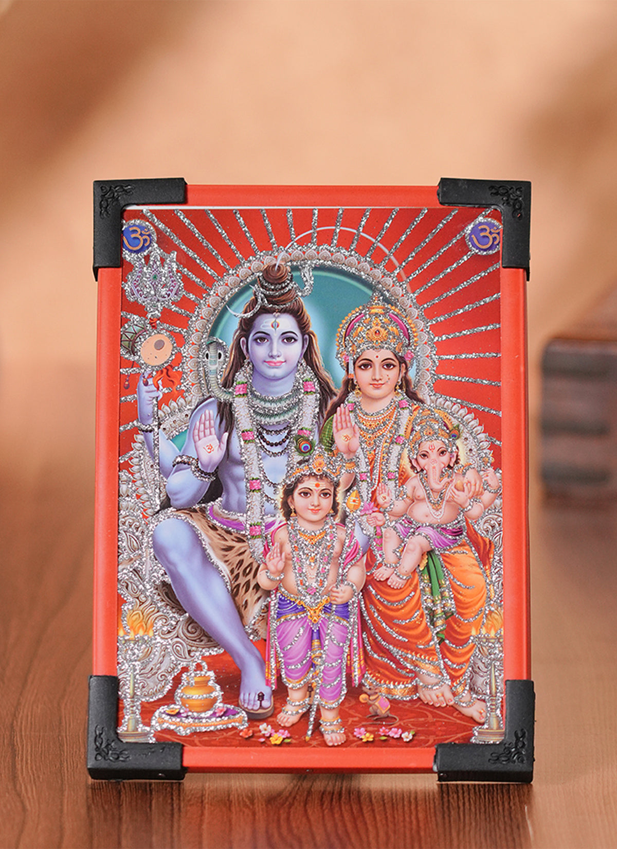 Madhoor Ganesha, Shiva & Parvati Photo Frame 6 x 8 Inches 1 Piece
