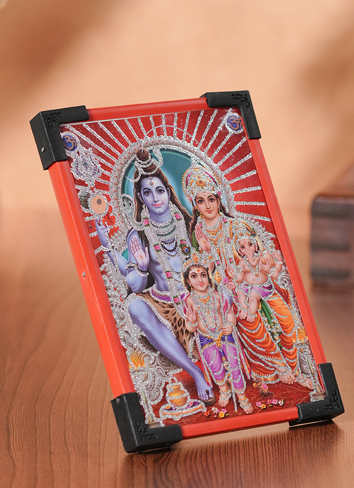 Madhoor Ganesha, Shiva & Parvati Photo Frame 6 x 8 Inches 1 Piece